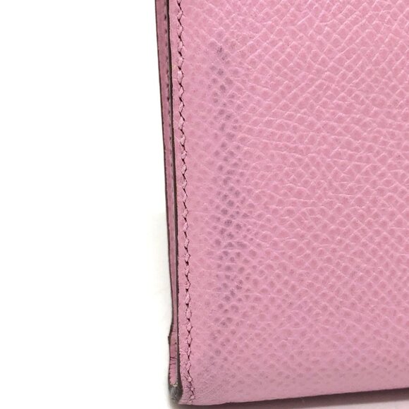 HERMES remix combine duo Long Wallet Epsom Mauve Sylvestre x Lime pink/yellow - Picture 12 of 16